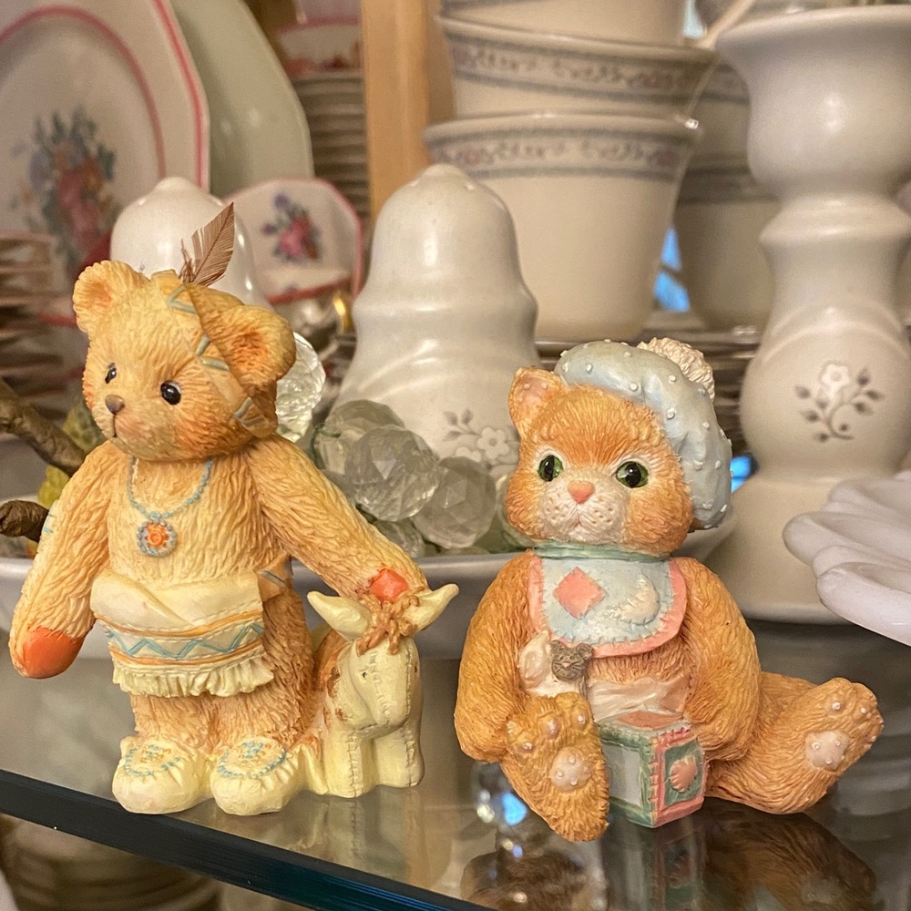Priscilla Hillman Adorable Bear and Cat Figurines